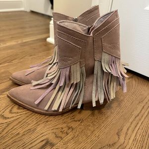 Free People Pastel Fringe Western Bootie